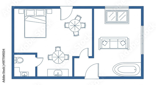 Simple Floor Plan Layout Of A Small Apartment.