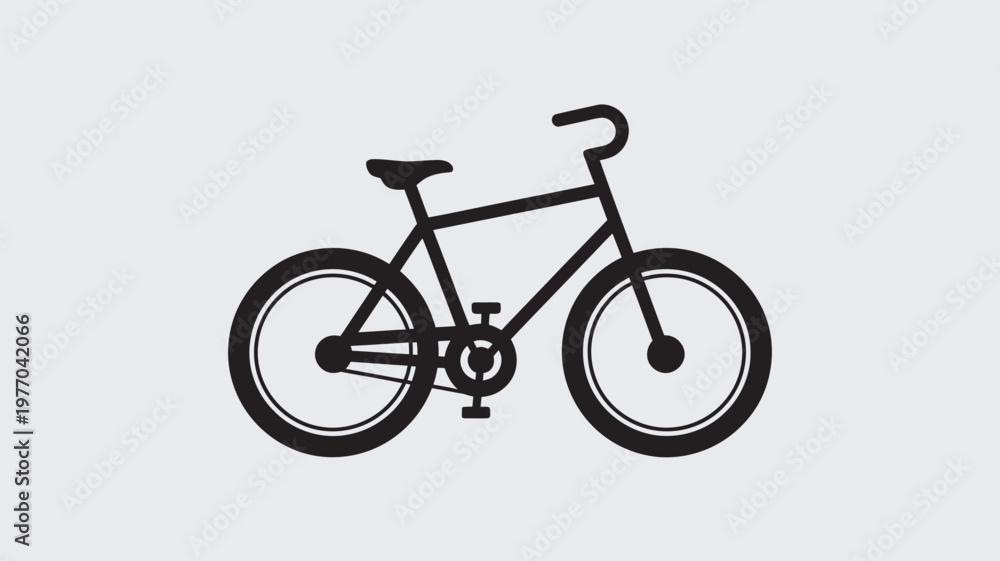 Fototapeta premium A simple black bicycle icon on a light gray background