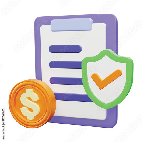Insurance 3d rendering icon.