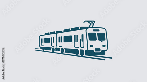 A modern electric train traveling on railway tracks with a sleek design