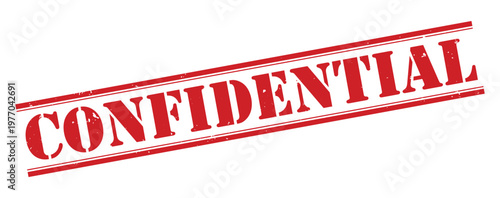 A bold red stamp displaying the word confidential in large uppercase letters creating a stark visual impact silhouette high quality professional detailed modern