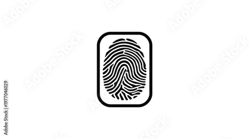 Unique vector illustration of a digital fingerprint icon on a white background symbolizing biometric security and forensic identity for criminal evidence