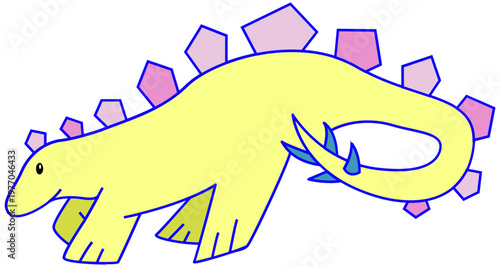 스테고 사우르스 공룡 벡터