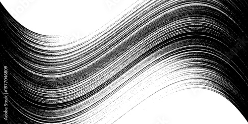 Black and white monochrome texture with the effect of intense fine horizontal lines, resembling TV signal interference, glitch, static, the impression of movement or video distortion.
