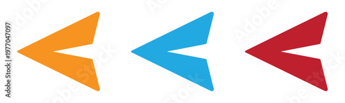 Free Download A set of three colorful arrow icons pointing right, ideal for navigation, direction, or progress indicators. - GFXLoad
