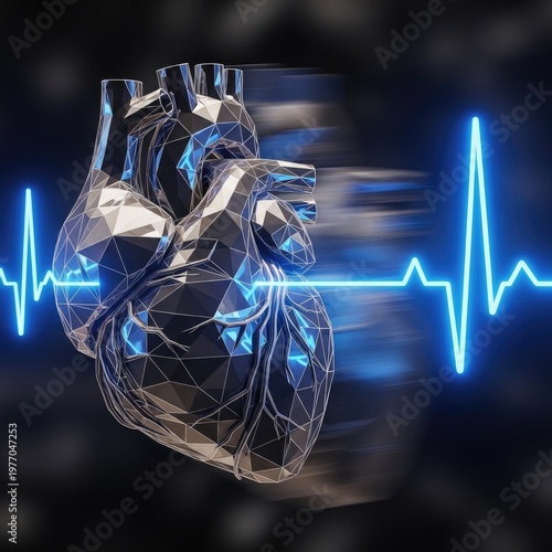 Digital Heartbeat - Futuristic Medical Illustration.
