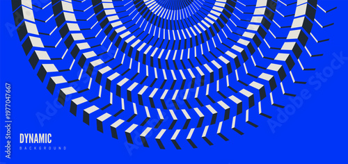 The arrows swirl, creating an optical illusion of movement. A circle of lines. Abstract background. Rippling effect. Illustration for brochure, poster, cover, card, presentation, flyer or banner.