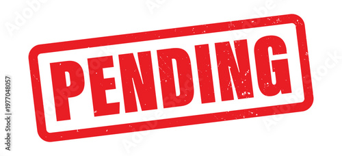 A bold rectangular stamp displaying the word pending in large red capital letters creating a striking silhouette high quality professional detailed modern elegant