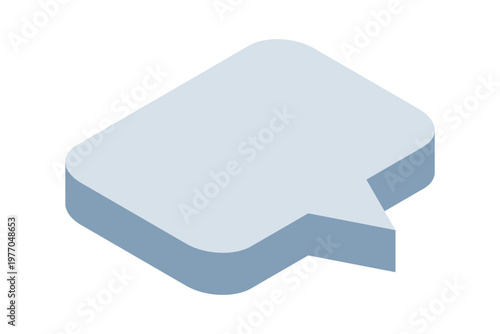 Isometric speech bubble. Isometric text bubble icon. Chat bubble icon. Isometric message icon. Vector illustration