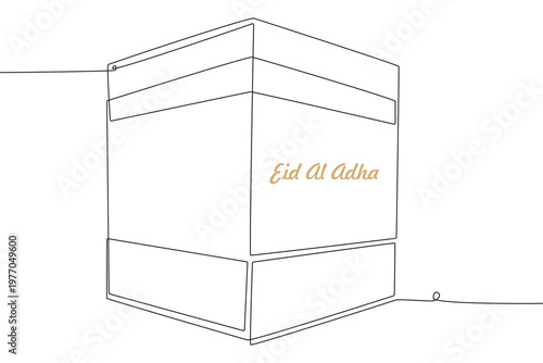 Eid al adha concept one-line drawing