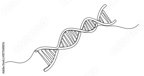 Monochrome illustration of dna helix structure. no editable stroke