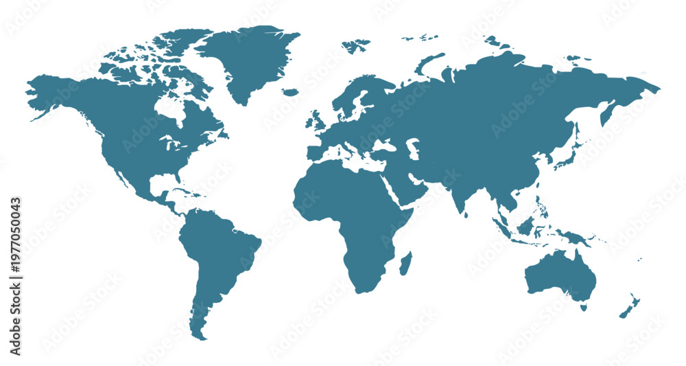 Obraz premium World map isolated on transparent background | Dark blue color vector illustration 