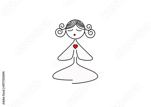 yoga, line drawing, calmness