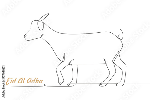 Eid al adha concept one-line drawing