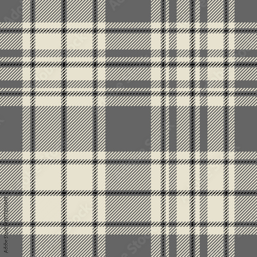 plaid tartan seamless repeat pattern. This is black gray white checkered plaid vector illustration. Design for decorative,wallpaper,shirts,clothing,wrapping,textile,fabric,texture