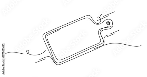 Minimalist cooking board design with sleek black lines and artistic curves. Non editable stroke