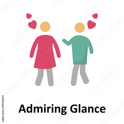 Admiring Glance Vector icon which can easily modify or edit