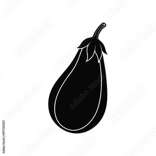 scarlet eggplant fruit silhouette art