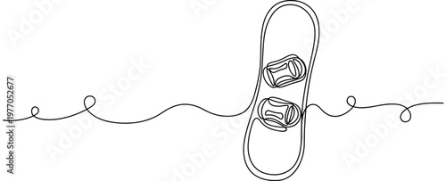 Flip flop sandals placed on horizontal continuous line, none editable strokes