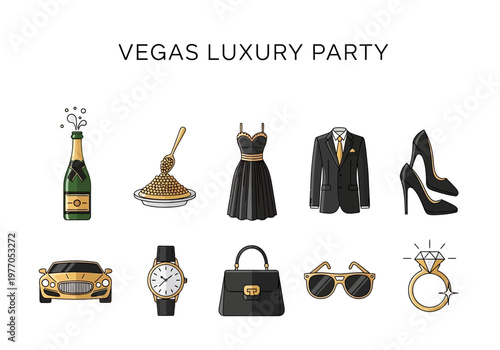 Exclusive Vegas Luxury Party Icons Celebrate in Style with Glamorous Symbols of Opulence and Celebration