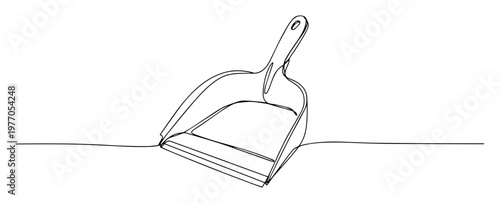 dustpan cleaning tool line icon vector illustration