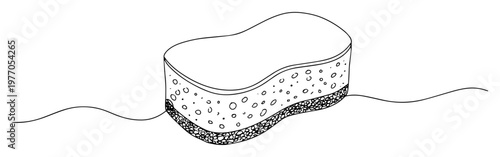 sponge cleaning tool line icon vector illustration