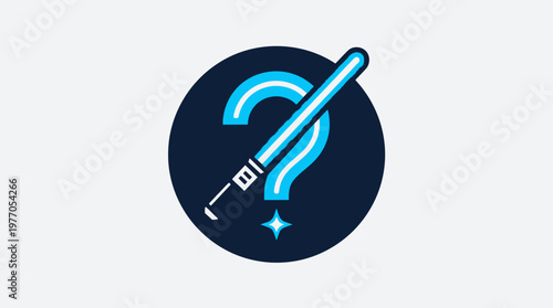 Question Mark with Magic Wand and Sparkle