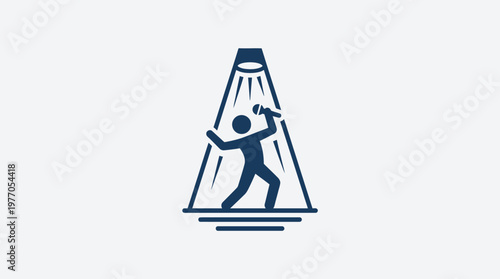 Singer Performing Under Spotlight