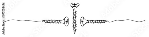 three screws detailed line icon vector illustration