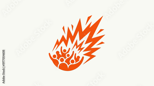 Teamwork Symbolizing Cosmic Impact Or Breakthrough