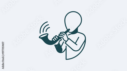 Musician Playing a Trumpet Icon