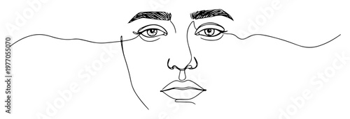 abstract male face oneline continuous drawing