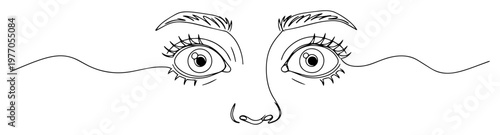 surprised wide eyes line art vector illustration