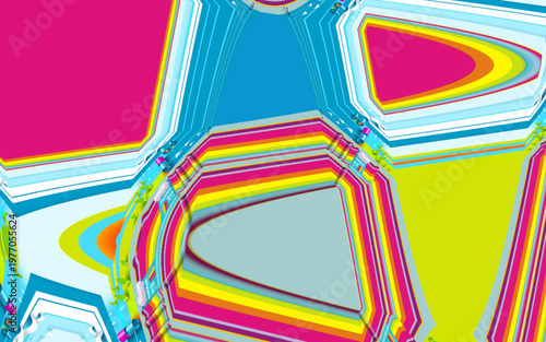 Abstract kaleidoscopic geometric rainbow pattern with concentric vivid color bands artistic design