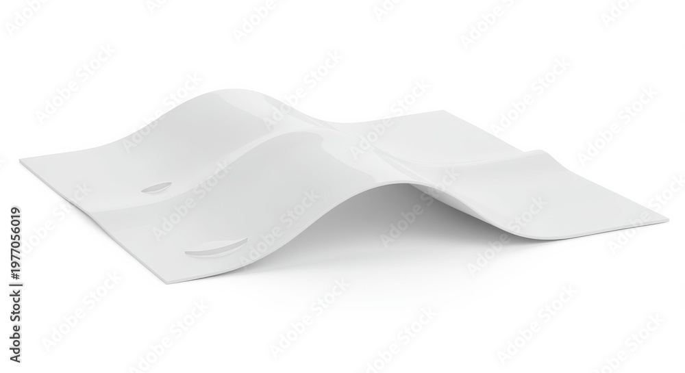 Fototapeta premium Thin wavy layer of waterproof membrane material in clean soft product visualization style