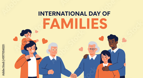 International Day of Families celebration concept.
