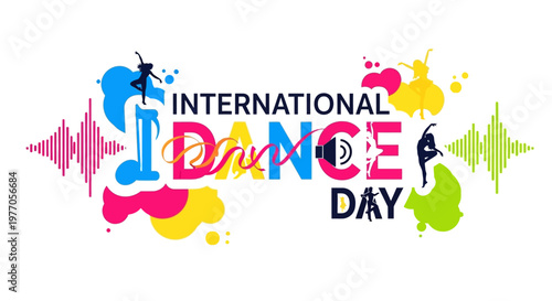 International Dance Day colorful logo design.
