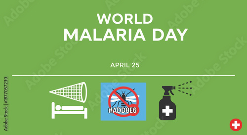 World Malaria Day awareness campaign logo.