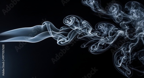 Abstract Smoke Swirls Against a Dark Background, Artistic and Mysterious.