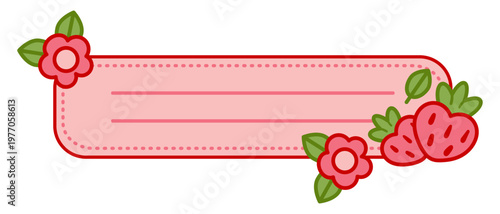 Cute name frame and book sticker label with kid border school.