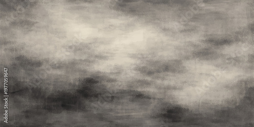 Abstract dark clouds drift over an old paper texture backdrop with misty smoke and blue moonlight filtering through a stormy night sky