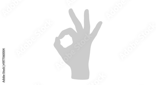 Okay Hand Gesture, Perfect Sign, Approval, Agreement, Success, Positive Confirmation, Minimalist Icon