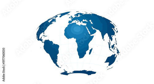 3D Globe Showing Africa and Europe with Continents in Blue Tones