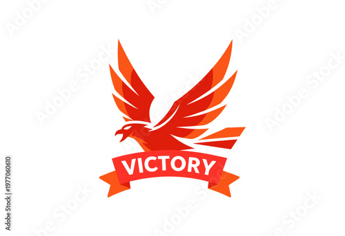 victory bird logo design concept for branding and identity.