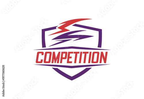 competition shield logo design concept for branding and identity.