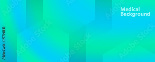 Abstract healthcare background. Blue green gradient, subtle hexagon pattern. Clean modern medical design. Soft light, smooth color gradation. Professional backdrop for hospital, clinic, presentations