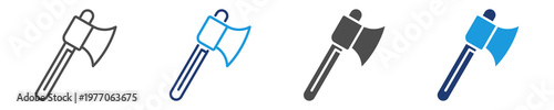axe icon set multiple style