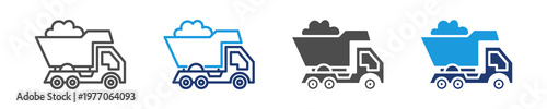 truck icon set multiple style