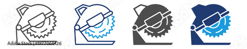 circular saw icon set multiple style