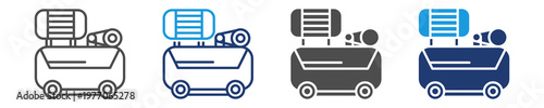air compressor icon set multiple style